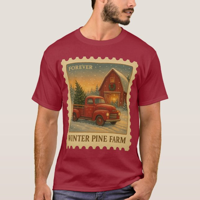 Winter Pine Farm – Forever Stamp T-Shirt (Front)