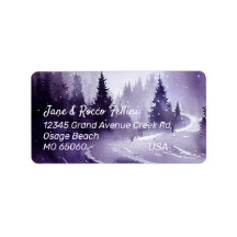 Winter pine forest grayish purple monochrom custom