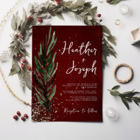 Winter Pine & Gold Christmas Festive Wedding