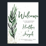 Winter Pine & Gold Christmas Festive Wedding Poster<br><div class="desc">Discover the magic of the season with our Winter Pine & Gold Flecks Festive Christmas Wedding Invitations and Decor collection. Bring the enchantment of a winter wonderland to your special day with these elegant designs adorned with glistening gold flecks and the timeless beauty of pine. Set the stage for a...</div>