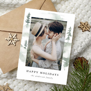 Winter Pine Holiday Photo Card