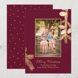 Winter Pine Holiday Photo Greeting Card