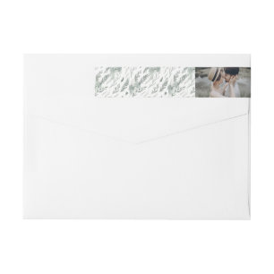 Winter Pine Holiday Photo Wrap Around Label