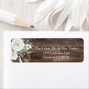 Winter Pine Rustic Wedding Return Address