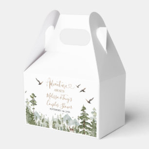 Winter Pine Tree Adventure Awaits Couple Shower Favour Box
