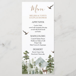 Winter Pine Tree Adventure Awaits Couple Shower Menu