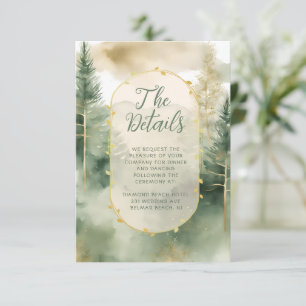 Winter Pine Tree Forest Rustic Wedding Details Enclosure Card