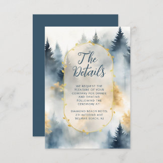 Winter Pine Tree Forest Rustic Wedding Details  Enclosure Card