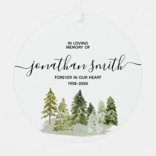 Winter Pine Tree Loving Memorial Christmas Metal Tree Decoration