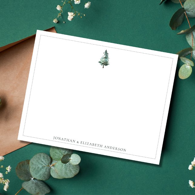 Winter Pine Tree Minimalist Note Card (Creator Uploaded)