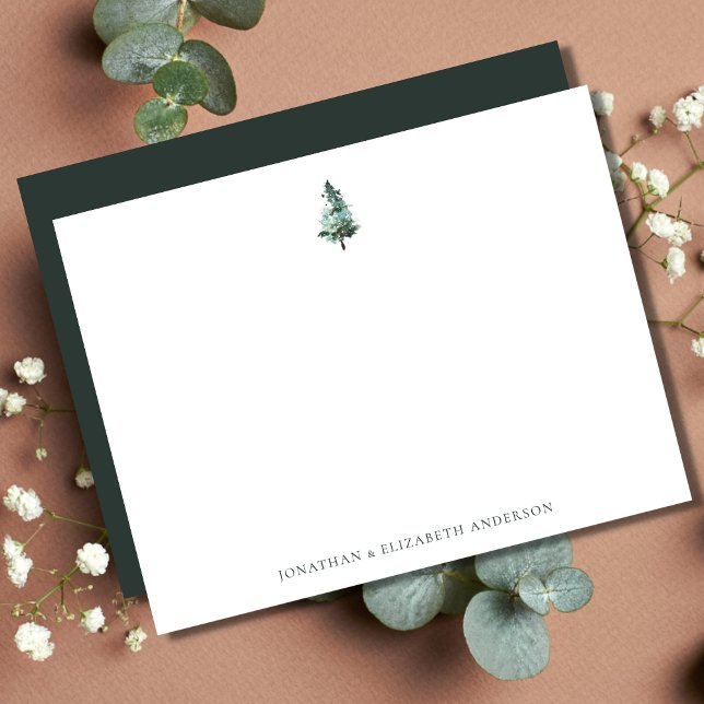 Winter Pine Tree Minimalist Note Card (Creator Uploaded)