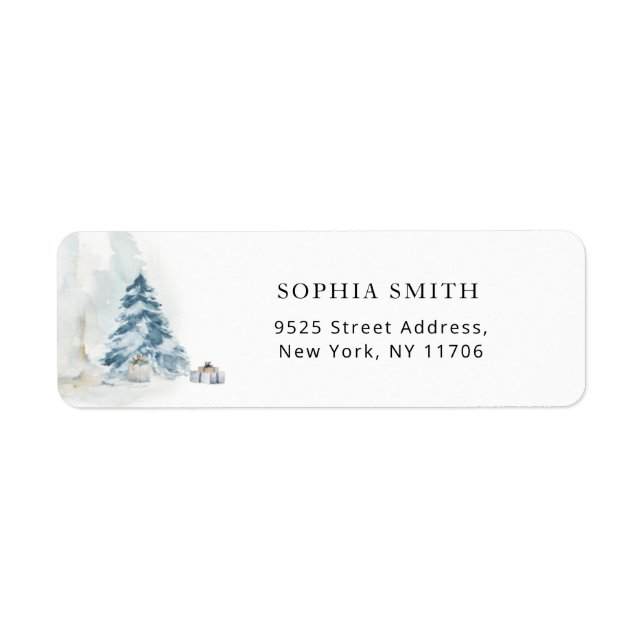 Winter pine tree Return Address  Label (Front)