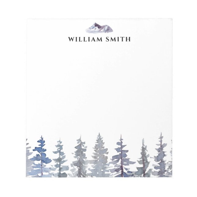 Winter Pine Trees Personalised  Notepad (Front)