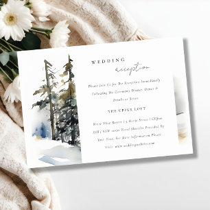 Winter Pine Trees Snow Landscape Wedding Reception Enclosure Card