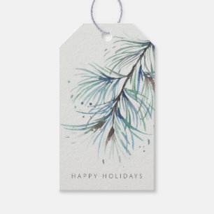 Winter Pine Watercolor Holiday Gift Tags