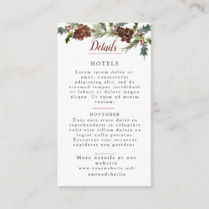Winter Pine Wedding Details Enclosure Card
