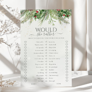 Winter Pine Would She Rather Bridal Shower Game