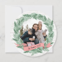 Winter Pine Wreath and Banner with Photo