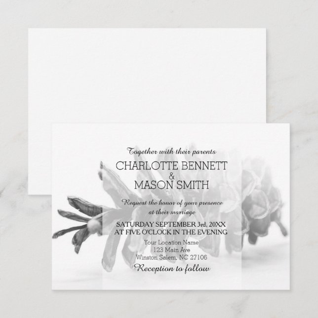 Winter Pinecone and Snowflakes Wedding Card (Front/Back)