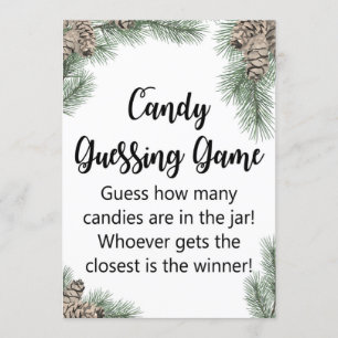 Winter Pinecone Baby Shower Sign Size 5x7" Invitation