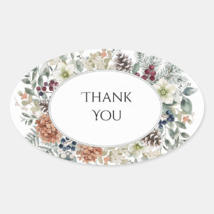 Winter Pinecone Berry Wreath Sticker