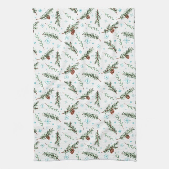 winter pinecone kitchen towel (Vertical)