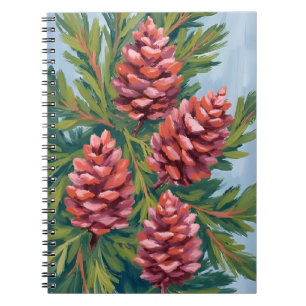 Winter Pinecones   Nature Watercolor Painting Notebook