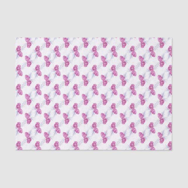 Winter Pinecones plum navy blue white tissue paper (Front)