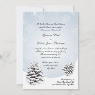 Winter Pinecones Wedding Invitation