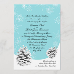 Winter Pinecones Wedding Invitation
