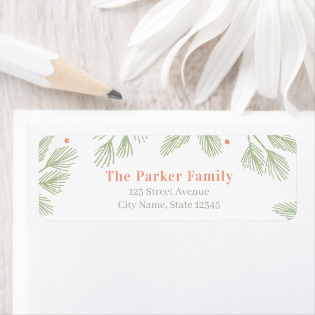 Winter Pines Christmas Holiday Address Label (Insitu)
