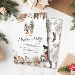 Winter Pines Christmas Holiday Party Invitation