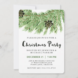 Winter Pines   Christmas Party Invitation