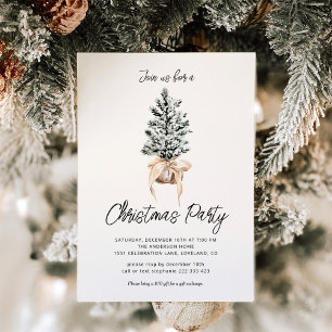 Winter Pines Christmas Party Invitation