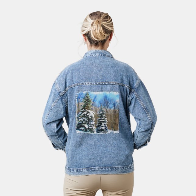 Winter Pines  Denim Jacket (Model)