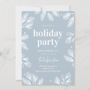 Winter Pines Editable Colour Holiday Invitation
