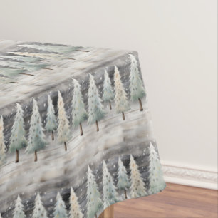 Winter Pines & Holiday Sentiments Tablecloth