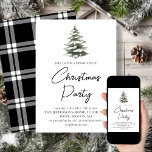 Winter Pines | Plaid Christmas Holiday Party Invitation<br><div class="desc">Looking for the perfect Christmas party invitation that is stylish and customisable? Look no further than this stunning winter forest Christmas tree design! With its dusting of snow and clean white background, this invitation is the perfect way to set the tone for your holiday celebration. And with its black and...</div>