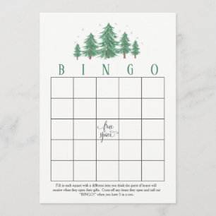 Winter Pines, rustic  Bridal Shower Bingo Cards