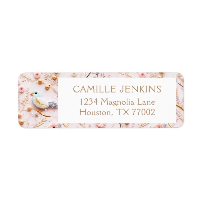 Winter Pink Baby Shower Return Address Label (Front)