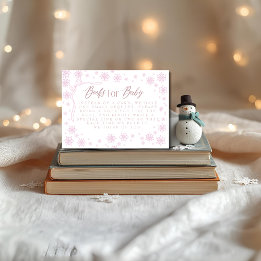 Winter Pink Books for Baby Baby Shower Enclosure Card