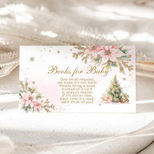Winter pink Christmas tree Books for baby ticket Enclosure Card