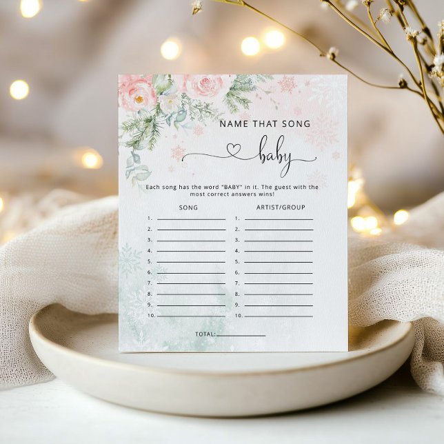 Winter pink eucalyptus Name that song baby shower (Creator Uploaded)