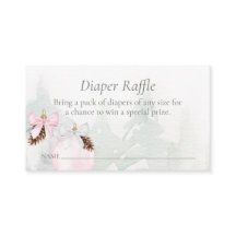 Winter Pink Girl Baby Shower Diaper Raffle