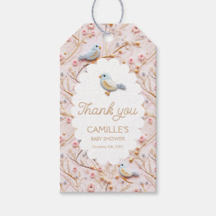Winter Pink Girl Baby Shower Thank you Gift Tags