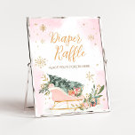 Winter Pink Gold Snowflake Diaper Raffle Poster<br><div class="desc">Make your event special with this Cold Outside Baby Shower with our cute and lovely printable Diaper Raffle Sign featuring adorable Pink Sleigh theme. Download,  personalise,  and create lasting memories with this perfect touch for your joyous celebration!

BS583</div>
