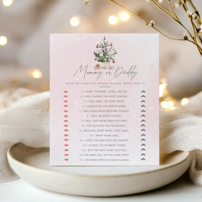 Winter pink mummy or daddy baby shower game (Creator Uploaded)