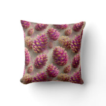 Winter Pink Pine Cones with Golden Accents
