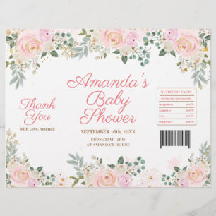 Winter Pink Snowflake Floral Chip Bag Wrapper