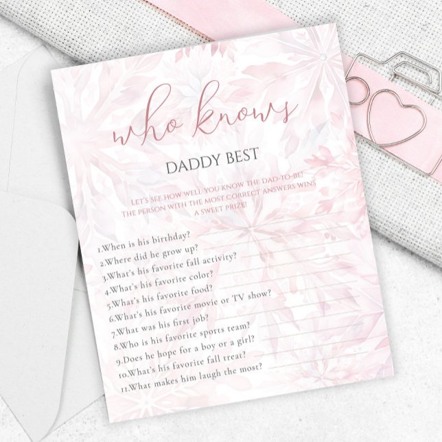 Winter Pink Snowflake Who Knows Daddy Game (Creator Uploaded)